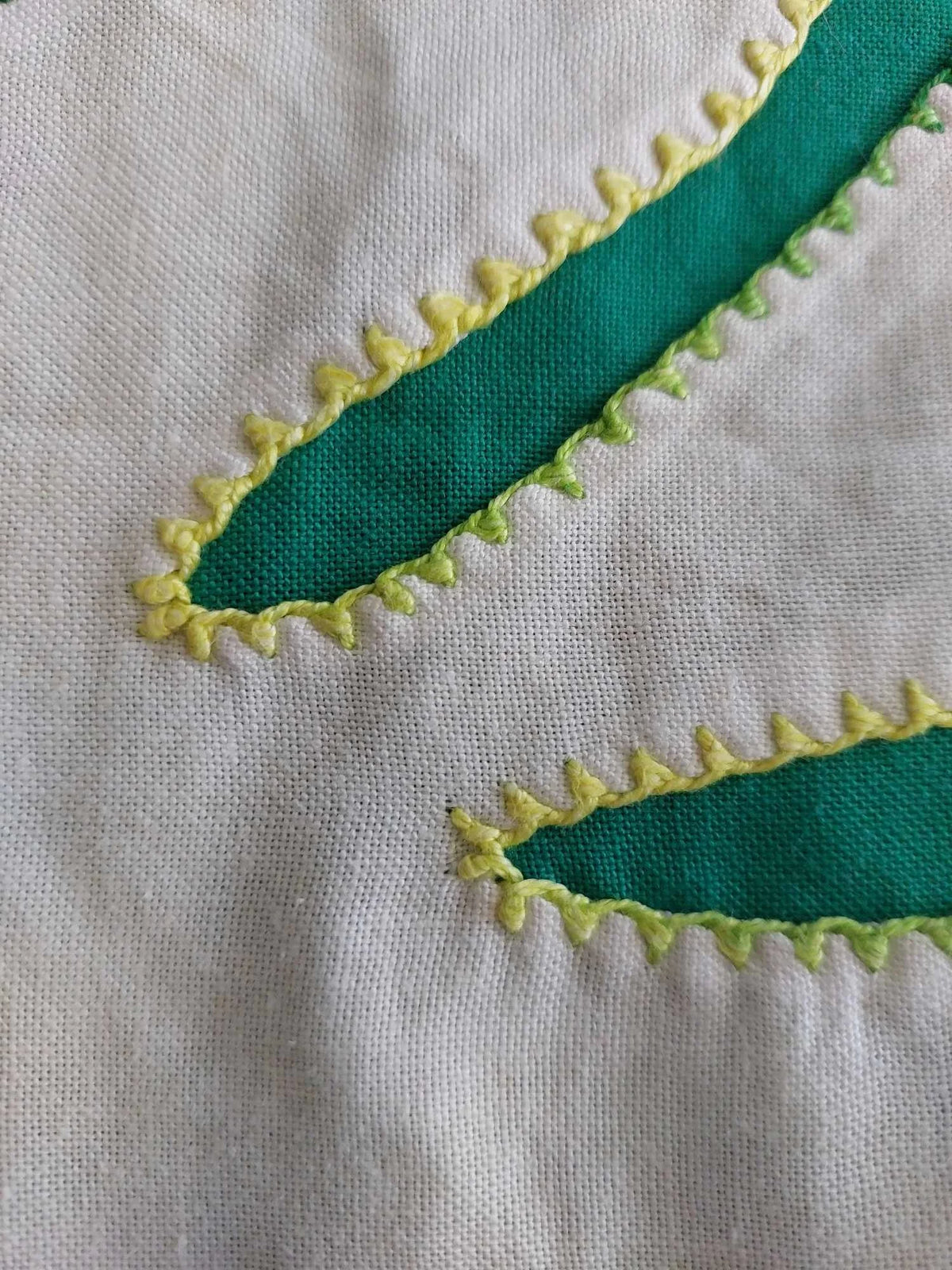 Hand crafted Tivaevae: Gardenia Green
