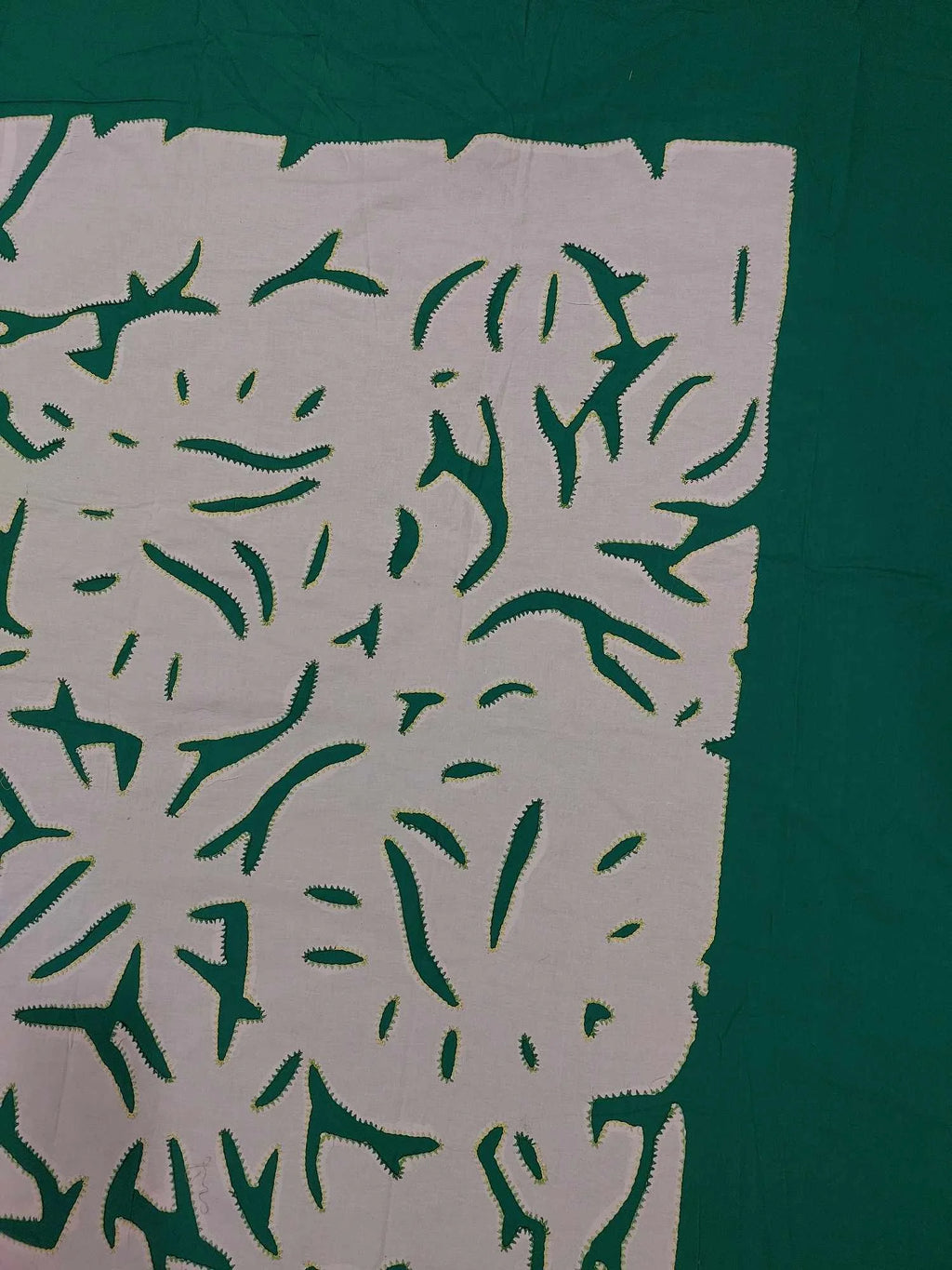 Hand crafted Tivaevae: Gardenia Green