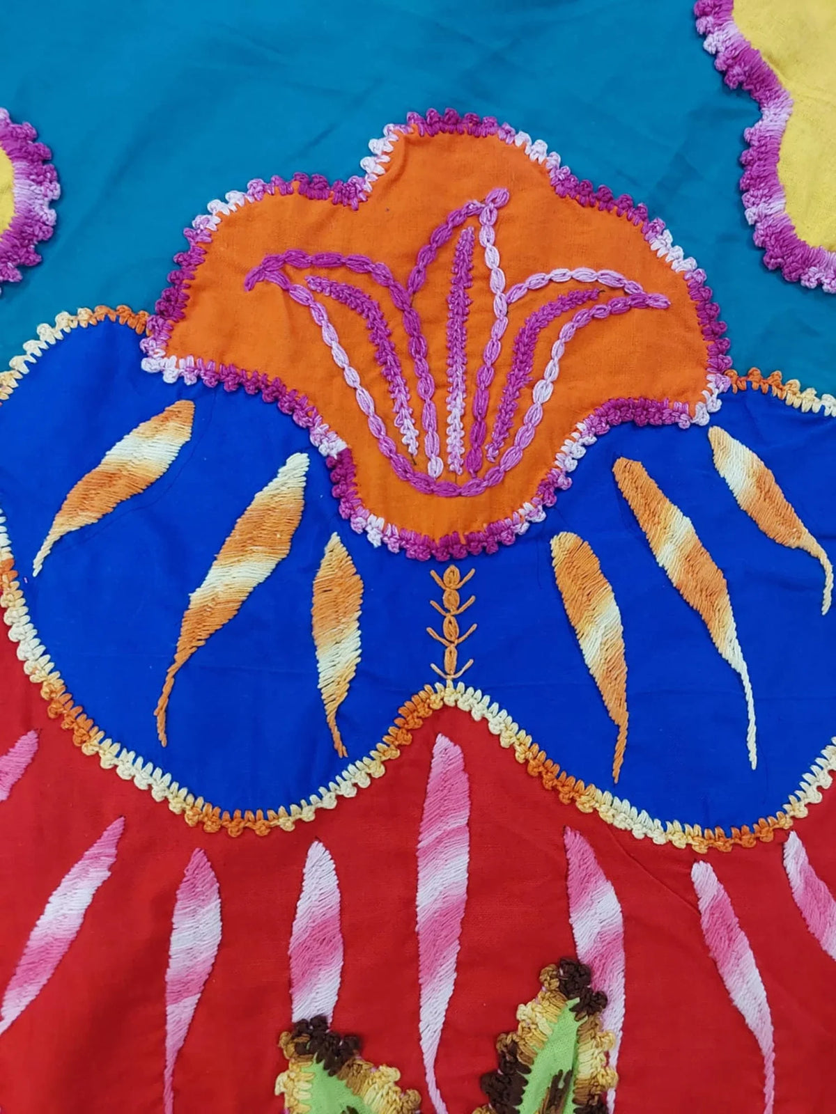 Traditionally Hand crafted Tivaevae: Riot of colour