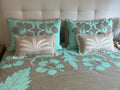 'Nikao' Taupe with Tosca Hibiscus Tivaevae Duvet or Bed Cover