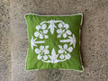 'Nikao' design Hibiscus Cushion Covers Palm Green with White