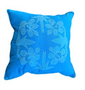 "Nikao" design cushion cover Med Blue with CHF Blue hibiscus