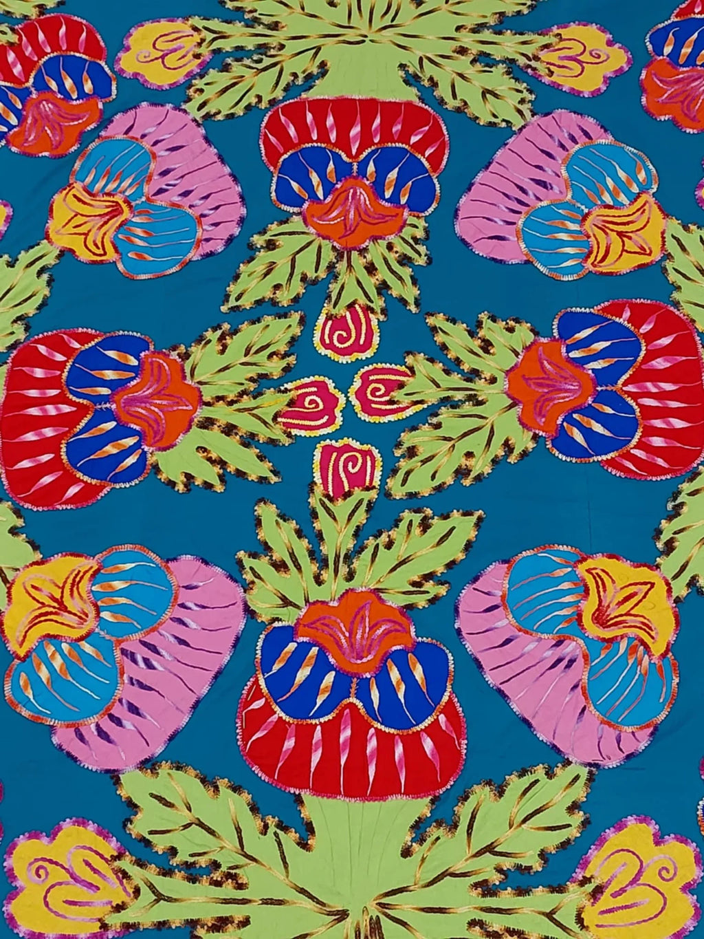 Traditionally Hand crafted Tivaevae: Riot of colour