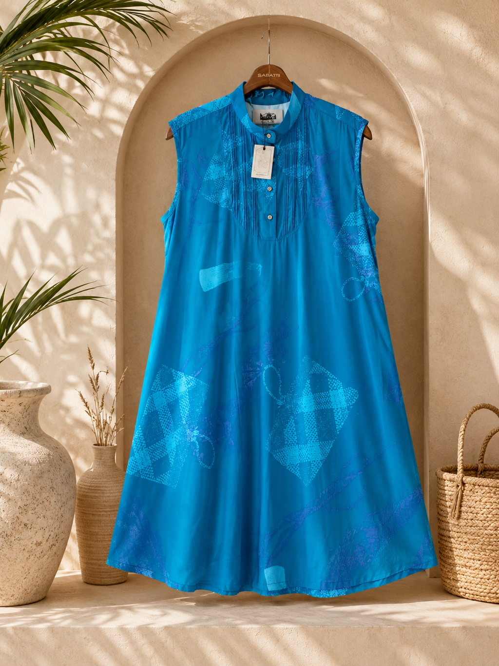 Sabati: Blue Vaine Kaka'u shirtdress womens