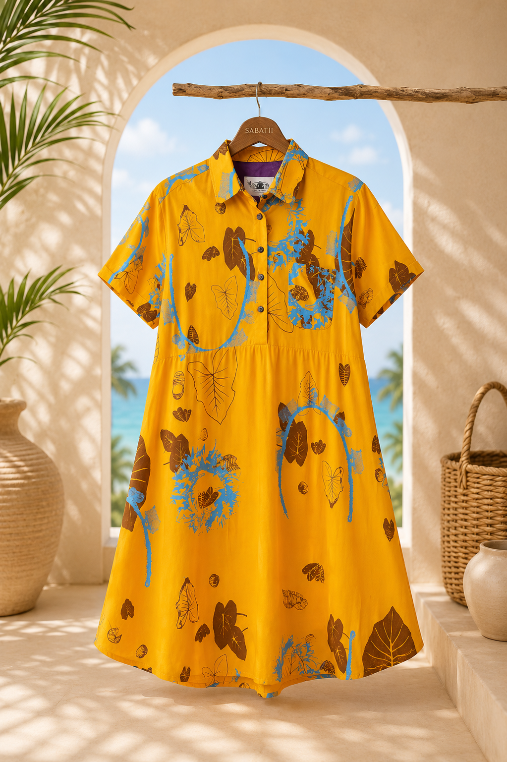 Sabatii: Orange Markete shirtdress womens