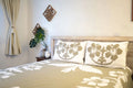 'Nikao' design Taupe with White Hibiscus Tivaevae Duvet or Bed Cover