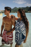Blue Motif Pareu (Sarong, Lava-lava)