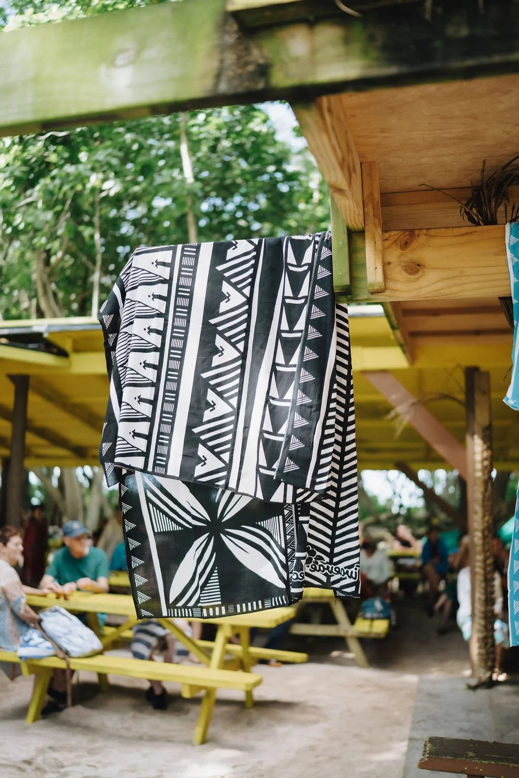 Black and white Motif Pareu (Sarong/Lava-lava) by Remiah Chanelle