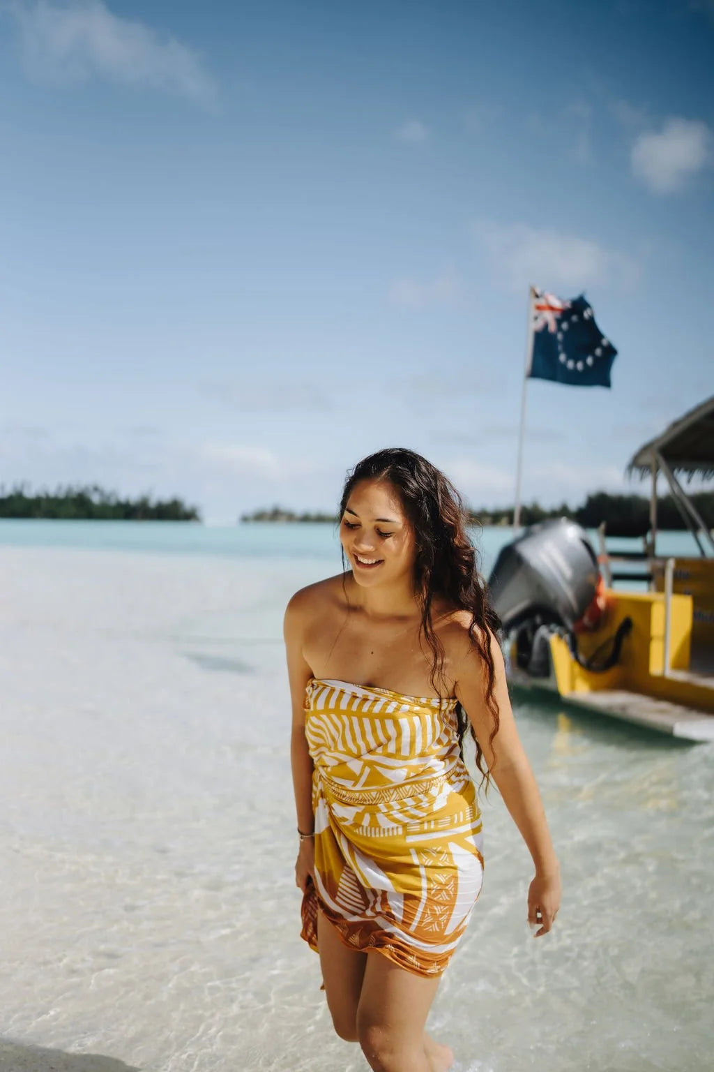 Yellow Motif Pareu (Sarong/Lava-lava)