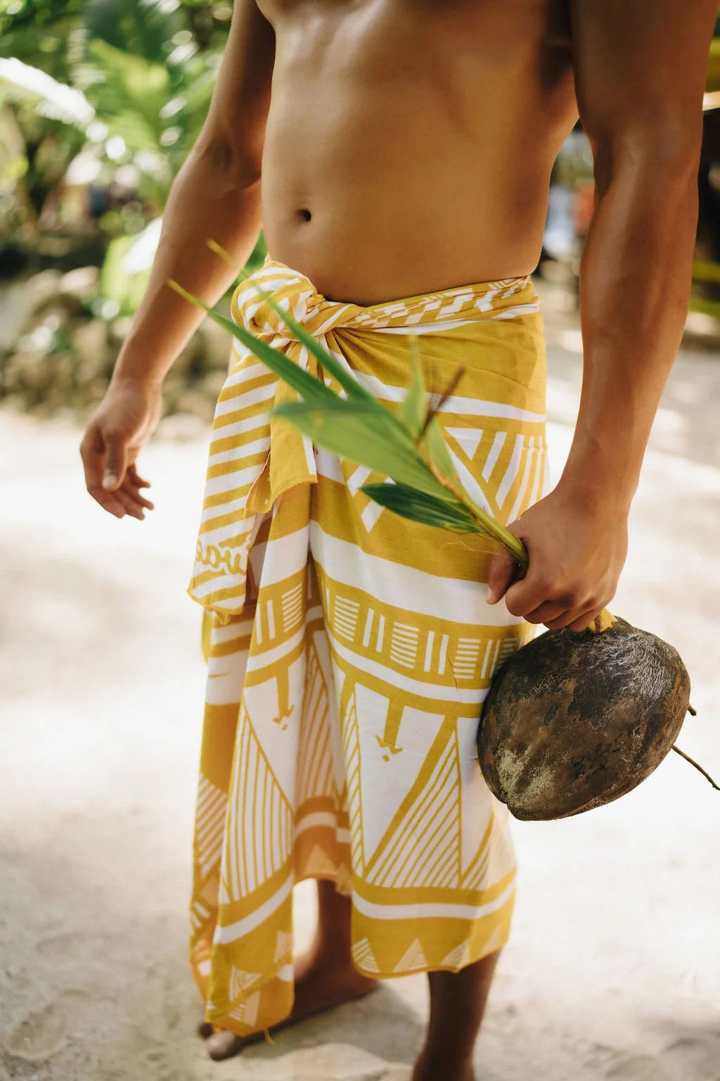 Yellow Motif Pareu (Sarong/Lava-lava)