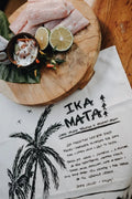 Tea Towel: Aunties Ika Mata recipe
