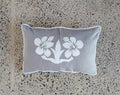 'Nikao' design Hibiscus Cushion Covers Taupe with white