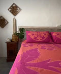 'Nikao' design Terracotta with Fanta Hibiscus Tivaevae Duvet or Bed Cover