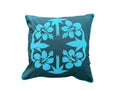 "Nikao" design cushion cover Hunter with Tosca hibiscus